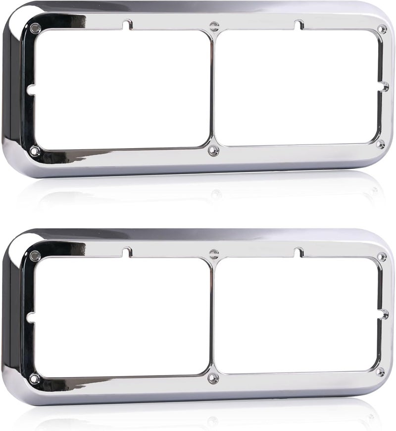 YUWUTF Headlight Bezel Compatible with Kenworth T400 T600 T800 W900 K100 C500 Peterbilt 378 379 Western Star 4900 Freightliner FLD Classic XL Driver and Passenger Side - Image 2